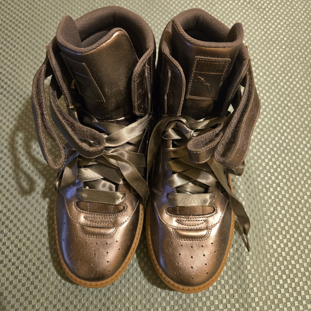 Puma Metallic Brown High-Top Sneakers